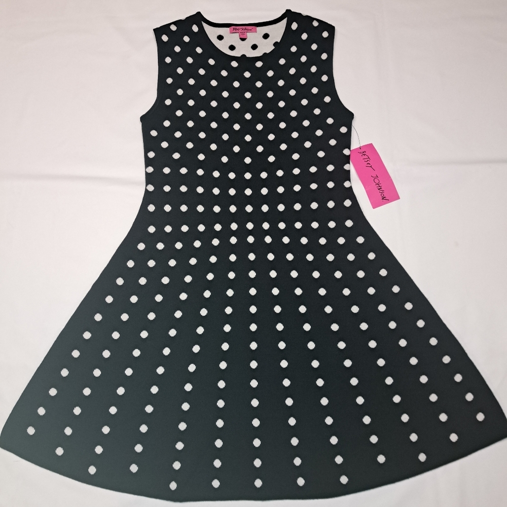 NWT Betsey Johnson Polka-dot Sweater dress